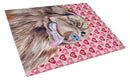 Newfoundland Hearts Love and Valentine's Day Portrait Glass Cutting Boards – Durable, Decorative Kitchen Art Large