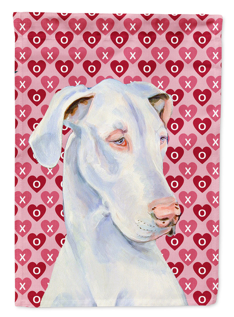 Great Dane Hearts Love and Valentine's Day Portrait Garden Flag – Decorative Outdoor Yard Flag