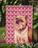 Brussels Griffon Hearts Love and Valentine's Day Portrait Garden Flag – Decorative Outdoor Yard Flag