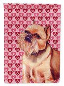 Brussels Griffon Hearts Love and Valentine's Day Portrait Garden Flag – Decorative Outdoor Yard Flag