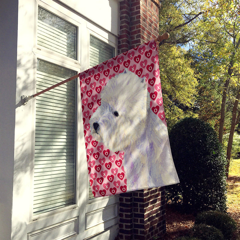 Westie Hearts Love and Valentine's Day Portrait Flag Canvas House Size