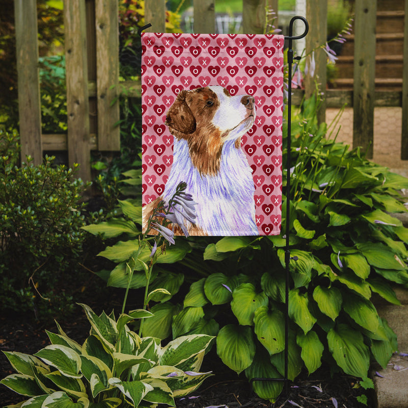 Australian Shepherd Hearts Love Valentine's Day Flag Garden Size