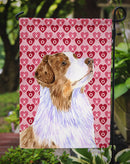 Australian Shepherd Hearts Love Valentine's Day Garden Flag – Decorative Outdoor Yard Flag