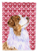 Australian Shepherd Hearts Love Valentine's Day Garden Flag – Decorative Outdoor Yard Flag