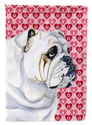 Bulldog English Hearts Love Valentine's Day Garden Flag – Decorative Outdoor Yard Flag