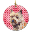 Cairn Terrier Valentine's Love and Hearts Ceramic Ornament