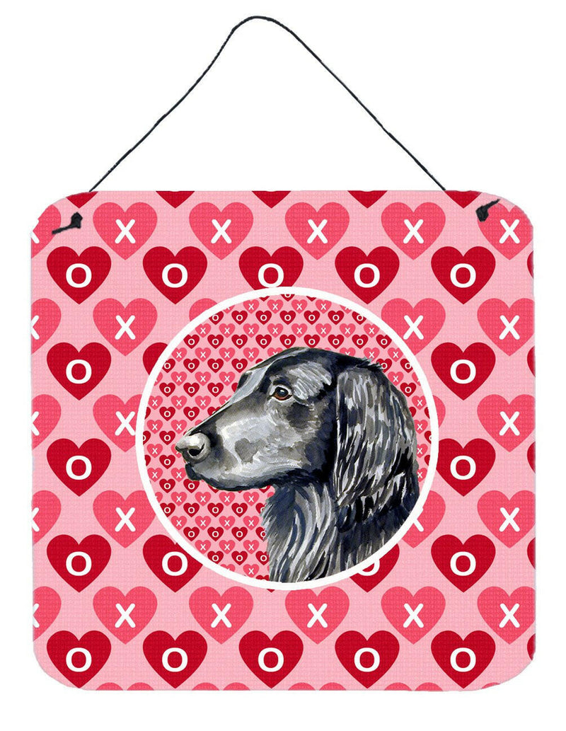 Flat Coated Retriever Valentine's Love and Hearts Wall or Door Hanging Prints