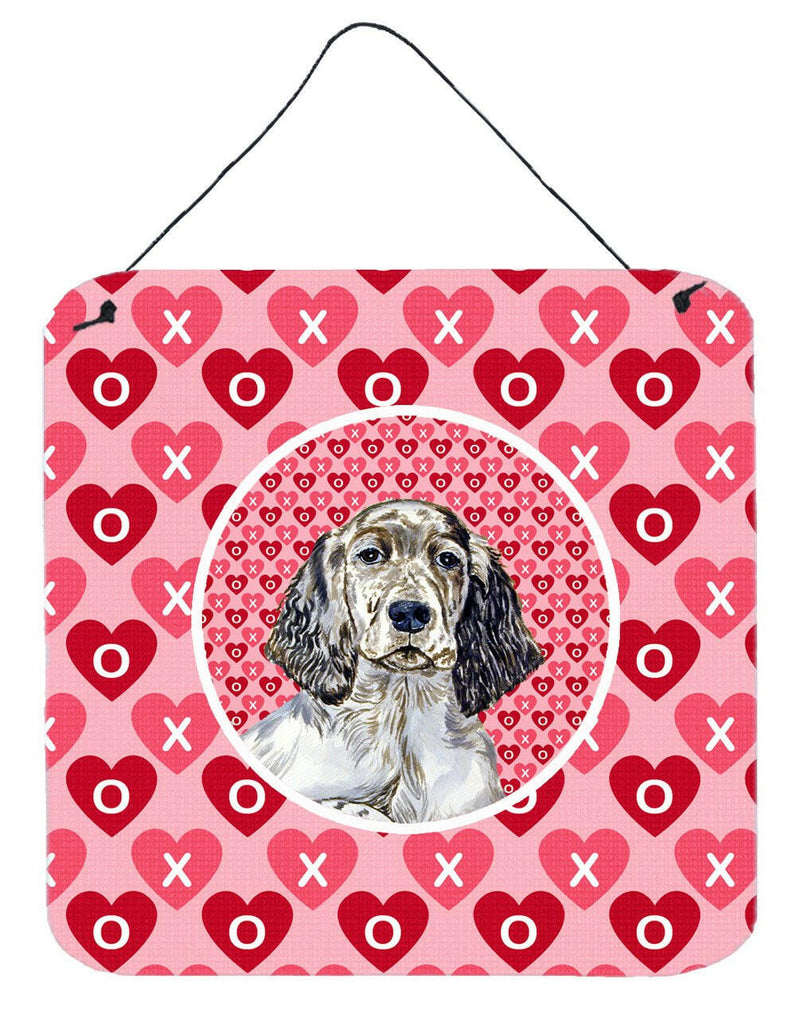 English Setter Valentine's Love and Hearts Wall or Door Hanging Prints