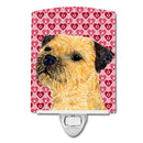 Border Terrier Hearts Love and Valentine's Day Portrait Ceramic Night Light LH9143CNL