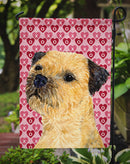 Border Terrier Hearts Love and Valentine's Day Portrait Garden Flag – Decorative Outdoor Yard Flag
