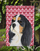 Cavalier Spaniel Hearts Love and Valentine's Day Portrait Garden Flag – Decorative Outdoor Yard Flag
