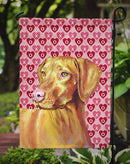 Vizsla Hearts Love and Valentine's Day Portrait Garden Flag – Decorative Outdoor Yard Flag