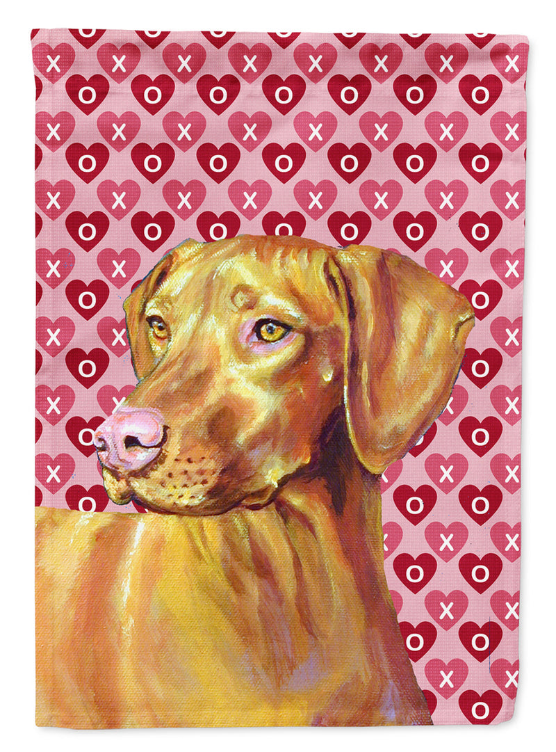 Vizsla Hearts Love and Valentine's Day Portrait Flag Garden Size