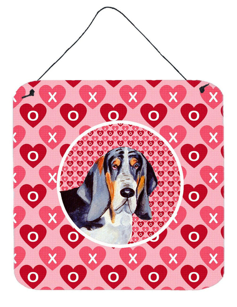 Basset Hound Valentine's Love and Hearts Wall or Door Hanging Prints