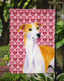 Whippet Hearts Love and Valentine's Day Portrait Garden Flag – Decorative Outdoor Yard Flag