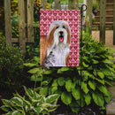Bearded Collie Hearts Love and Valentine's Day Portrait Garden Flag – Decorative Outdoor Yard Flag