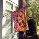 Bloodhound Hearts Love and Valentine's Day Portrait Flag Canvas House Size