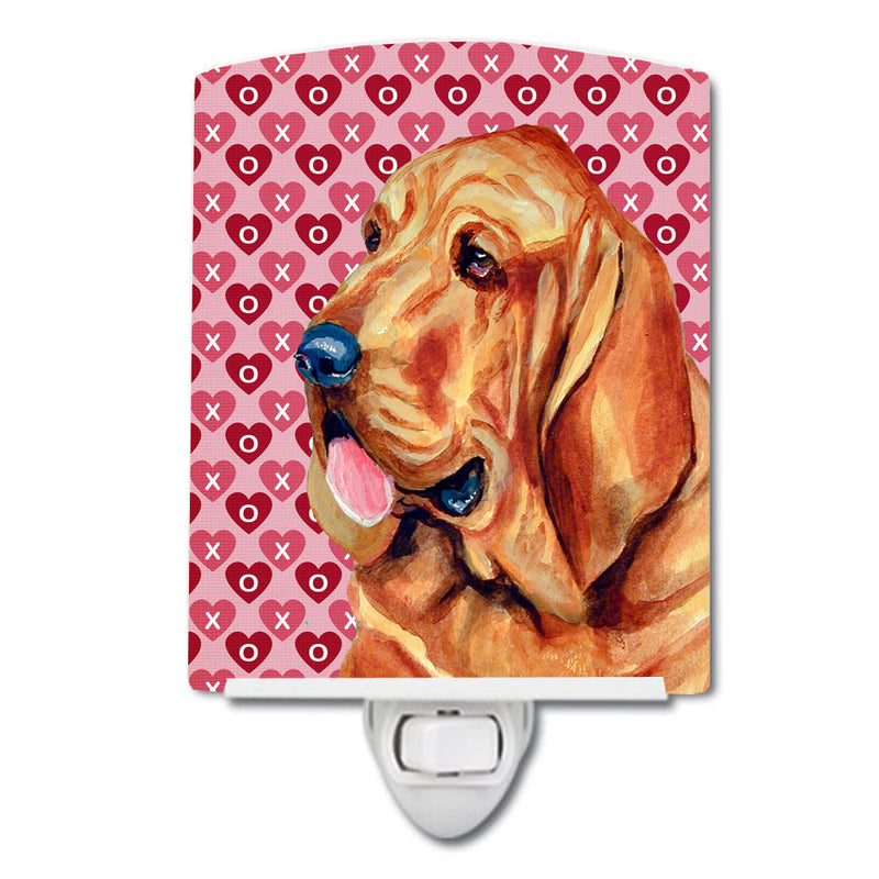 Bloodhound Hearts Love and Valentine's Day Portrait Ceramic Night Light LH9151CNL