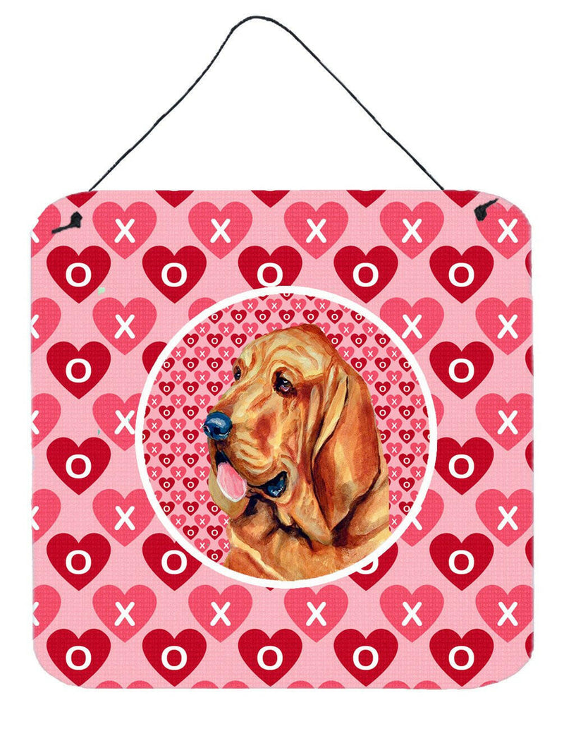 Bloodhound Valentine's Love and Hearts Wall or Door Hanging Prints