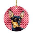 Min Pin Valentine's Love and Hearts Ceramic Ornament