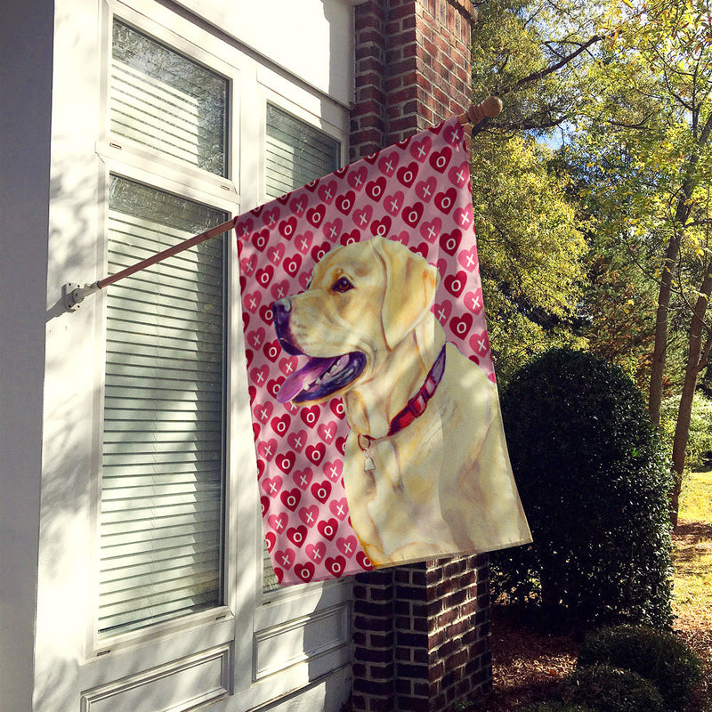 Labrador Hearts Love Valentine's Day Flag Canvas House Size