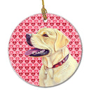 Labrador Valentine's Love and Hearts Ceramic Ornament