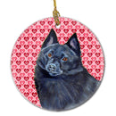 Schipperke Valentine's Love and Hearts Ceramic Ornament