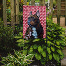 French Bulldog Hearts Love and Valentine's Day Portrait Garden Flag – Decorative Outdoor Yard Flag