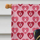 Pug Hearts Love and Valentine's Day Portrait Flag Canvas House Size