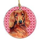 Irish Setter Valentine's Love and Hearts Ceramic Ornament