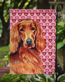 Irish Setter Hearts Love and Valentine's Day Portrait Garden Flag – Decorative Outdoor Yard Flag