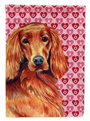 Irish Setter Hearts Love and Valentine's Day Portrait Garden Flag – Decorative Outdoor Yard Flag