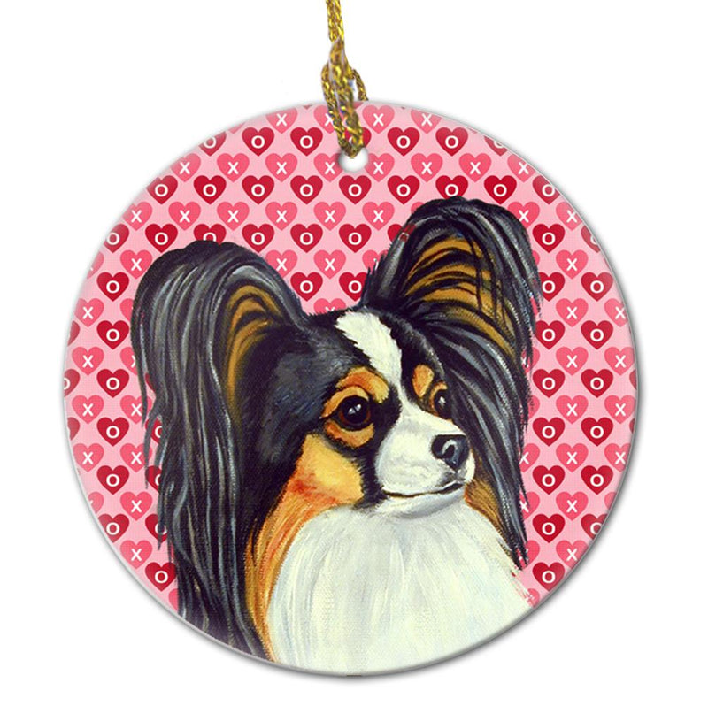Papillon Valentine's Love and Hearts Ceramic Ornament