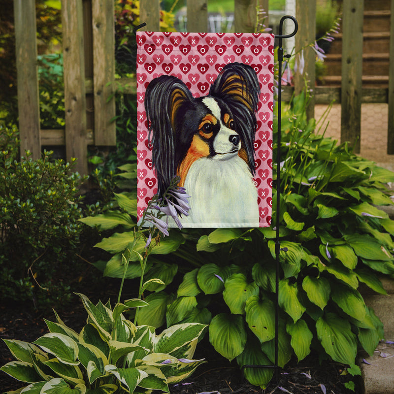 Papillon Hearts Love and Valentine's Day Portrait Garden Flag – Decorative Outdoor Yard Flag