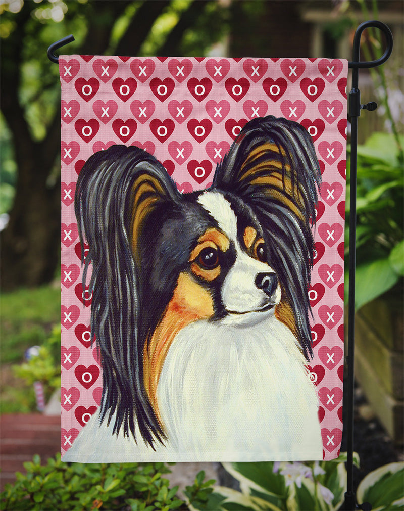 Papillon Hearts Love and Valentine's Day Portrait Garden Flag – Decorative Outdoor Yard Flag