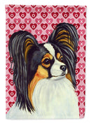 Papillon Hearts Love and Valentine's Day Portrait Garden Flag – Decorative Outdoor Yard Flag