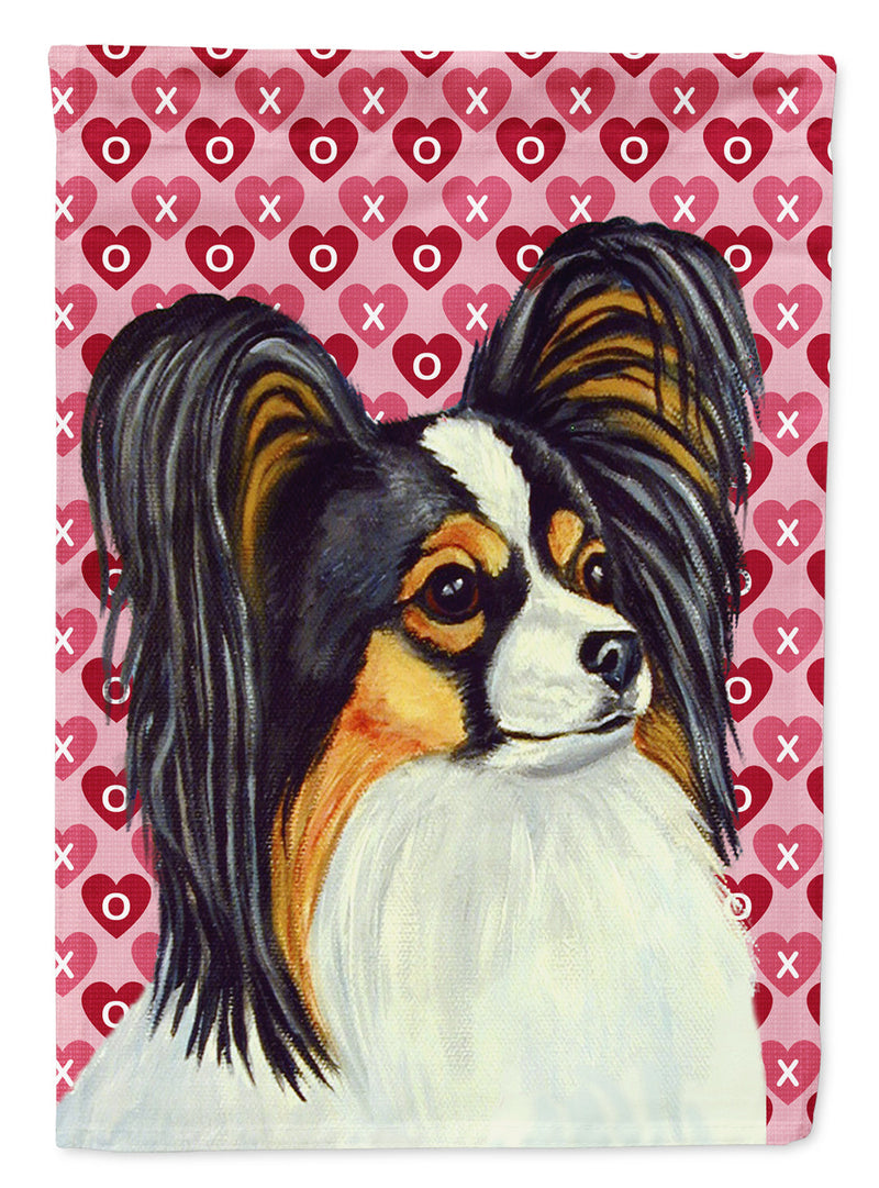 Papillon Hearts Love and Valentine's Day Portrait Garden Flag – Decorative Outdoor Yard Flag