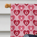 Leonberger Hearts Love and Valentine's Day Portrait Flag Canvas House Size