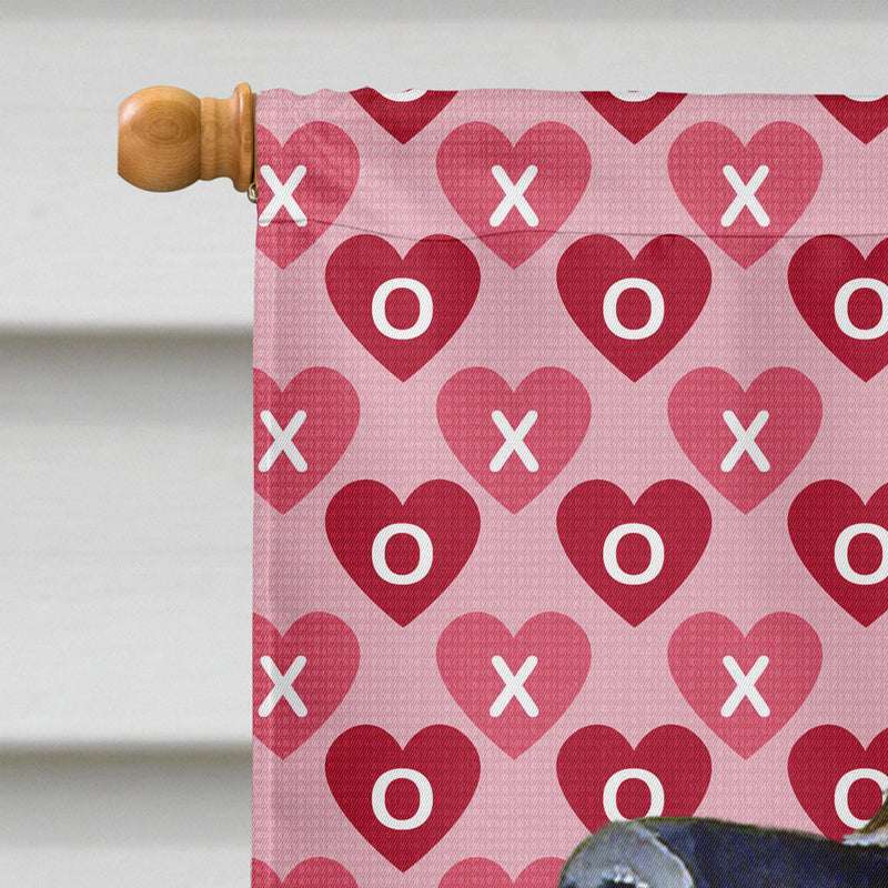 Leonberger Hearts Love and Valentine's Day Portrait Flag Canvas House Size