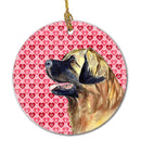 Leonberger Valentine's Love and Hearts Ceramic Ornament