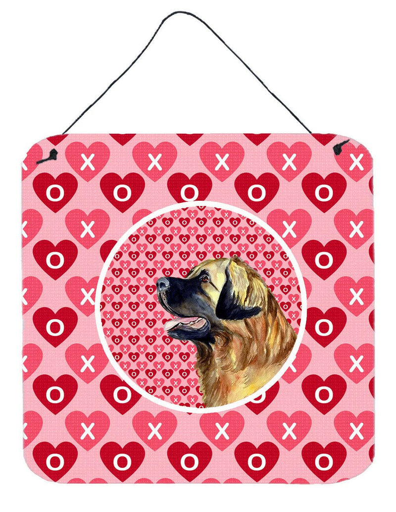 Leonberger Valentine's Love and Hearts Wall or Door Hanging Prints