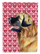 Leonberger Hearts Love and Valentine's Day Portrait Garden Flag – Decorative Outdoor Yard Flag