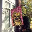 Tibetan Spaniel Hearts Love and Valentine's Day Portrait Flag Canvas House Size