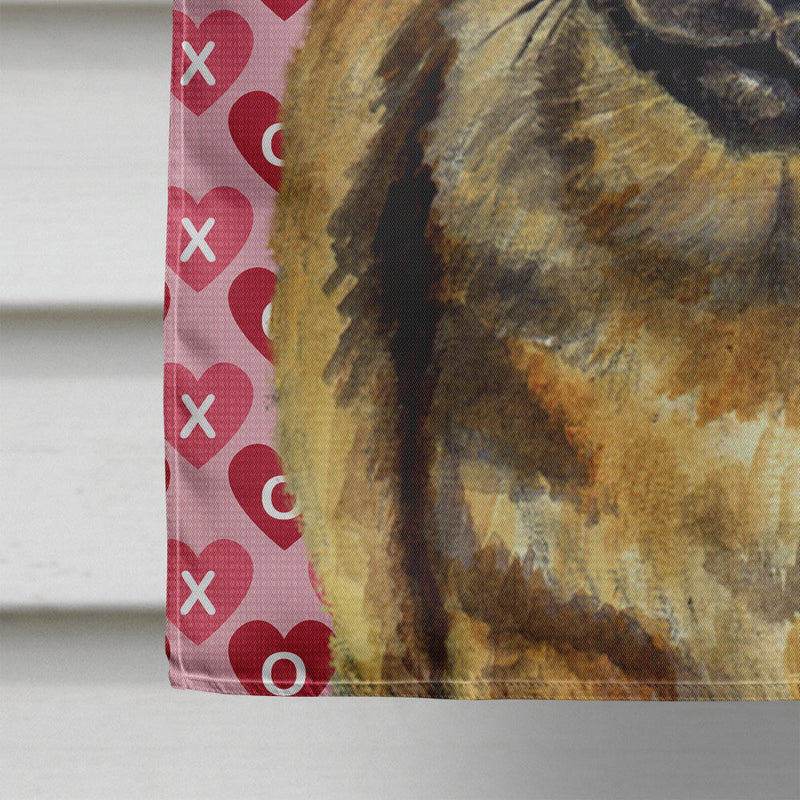 Tibetan Spaniel Hearts Love and Valentine's Day Portrait Flag Canvas House Size