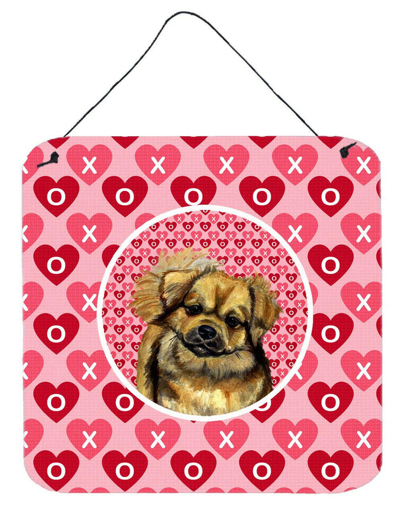 Tibetan Spaniel Valentine's Love and Hearts Wall or Door Hanging Prints