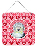 Old English Sheepdog Valentine's Love and Hearts Wall or Door Hanging Prints