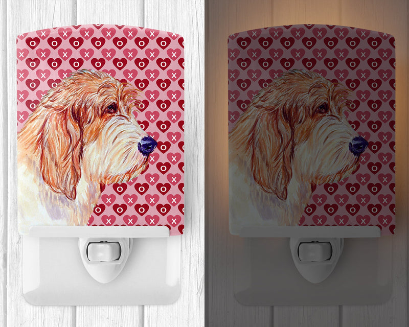 Petit Basset Griffon Vendeen Hearts Love Valentine's Day Ceramic Night Light LH9172CNL