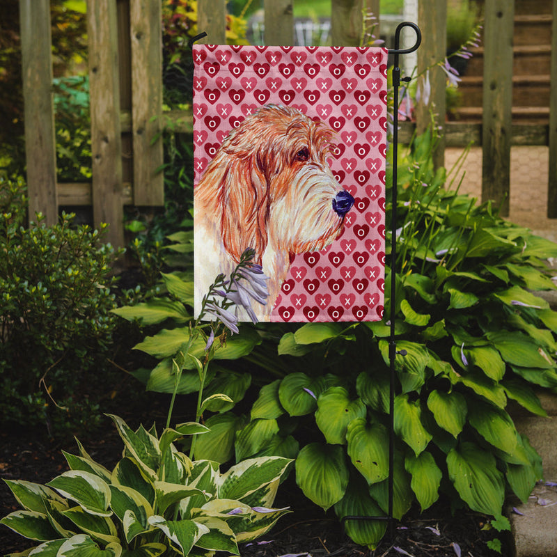 Petit Basset Griffon Vendeen Hearts Love Valentine's Day Flag Garden Size