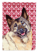 Norwegian Elkhound Hearts Love and Valentine's Day  Flag Canvas House Size