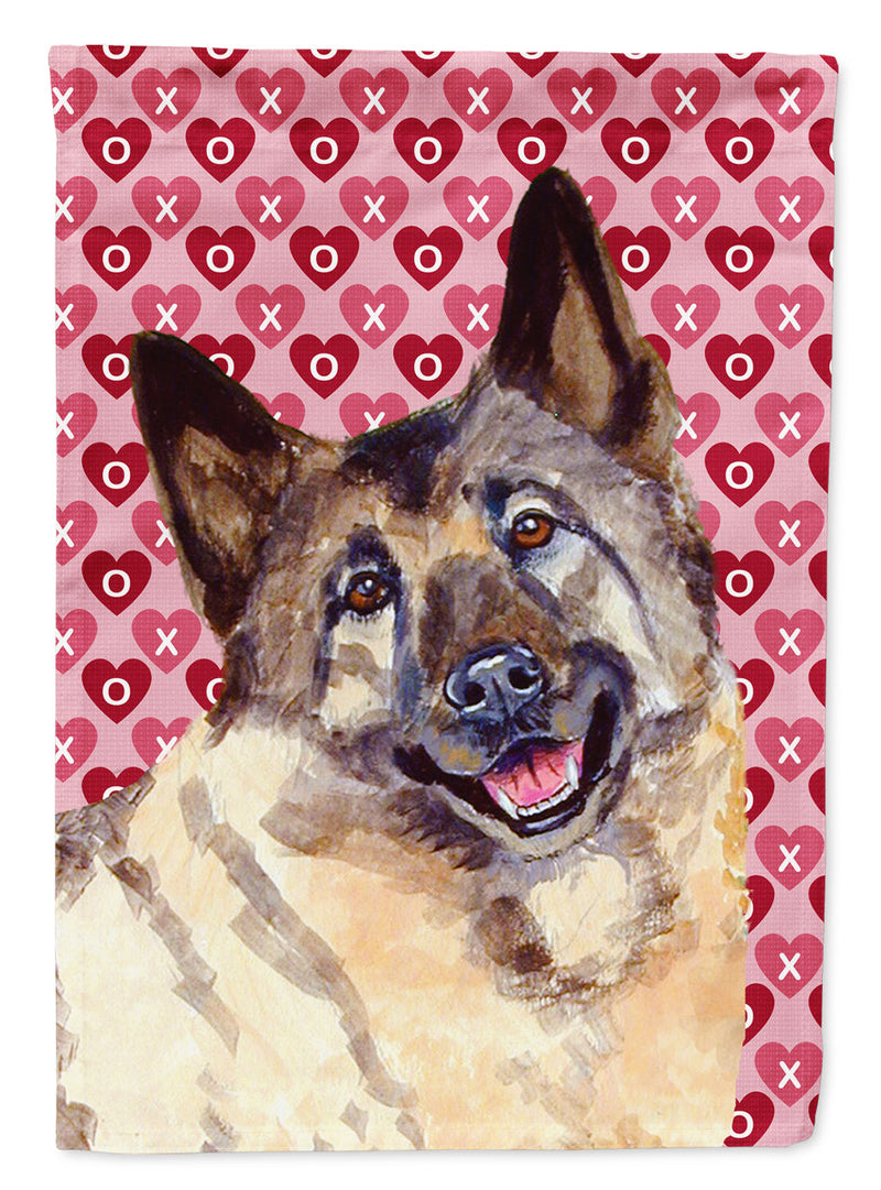 Norwegian Elkhound Hearts Love and Valentine's Day  Flag Canvas House Size